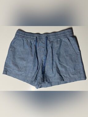 GAP Light Blue Elastic Waist Chambray Shorts